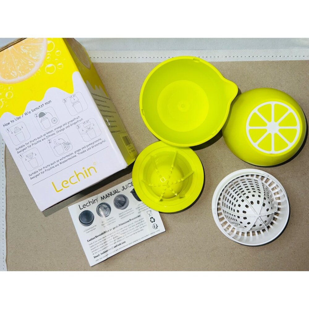 Lechin Manual Citrus Juicer For Lemon & Oranges Filter & Storage Portable 6.5in - Picture 3 of 4